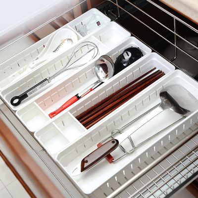 日本厨房抽屉收纳盒餐具分格整理盒桌面塑料隔板储物盒刀叉分隔盒