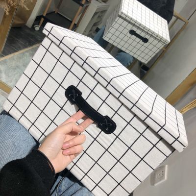 折叠布艺有盖床上内衣服储物箱衣柜收纳箱宿舍大号书箱家用整理盒