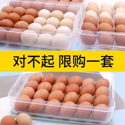 鸡蛋收纳盒架托多层家用冰箱长方形格子饺子盒日式放食品的保鲜盒
