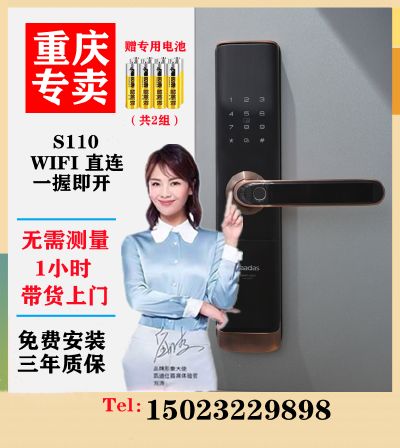 官方授权重庆凯迪仕实体店S110智能远程指纹电子密码锁WiFi防盗门