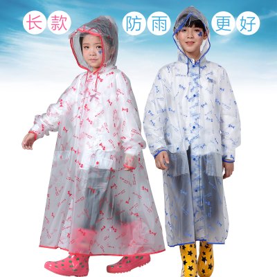 加厚儿童雨衣女童男童带书包位小学生大童雨披雨服全身防暴雨长款