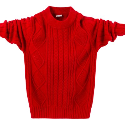 儿童羊绒衫红色毛衣男童女童套头打底羊毛衫宝宝中大童亲子装童装