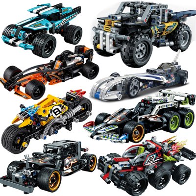 兰博基尼拼装汽车赛车组装积木回力跑车男孩子拼插玩具乐高益智力