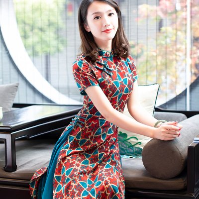 如意风奥黛旗袍2022年新款改良年轻款高端气质日常中国风连衣裙