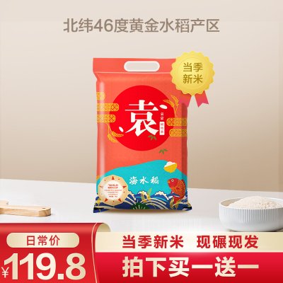 2021新米谷绿农品袁蒙米海水稻盐碱地大米5kg东北大米10斤共20斤