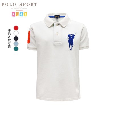 polo sport 2022新款夏季珠地棉透气高棉短袖POLO衫男童短袖T恤