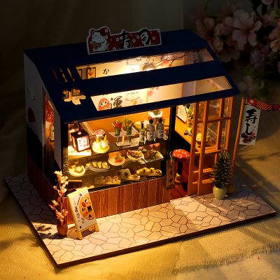 巧之匠diy小屋日式寿司手工拼装房子建筑微缩模型玩具生日礼物女