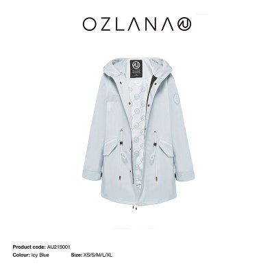 OZLANA秋冬新品连帽外壳大衣中长款可替换皮草派克服外套女