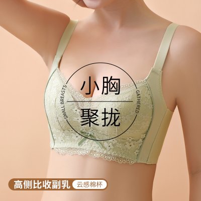 内衣女小胸聚拢夏季薄款收副乳防下垂胸罩2022新款爆款无钢圈文胸