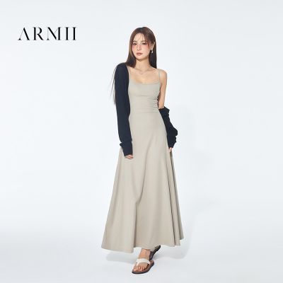 ARMII吊带连衣裙女修身显瘦A字裙收腰气质长裙大裙摆欧美性感裙子