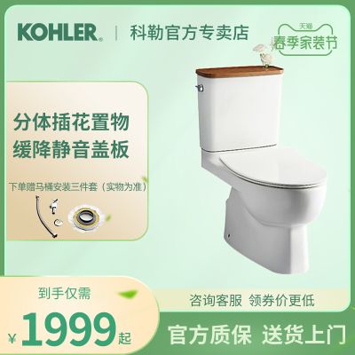 科勒马桶瑞琦家用马桶五级旋风静音缓降智纳版分体座便器18643