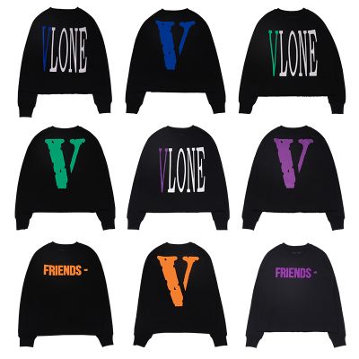 Vlone 潮牌POP UP游击店限定 FRIENDS情侣大V圆领无帽长袖卫衣男