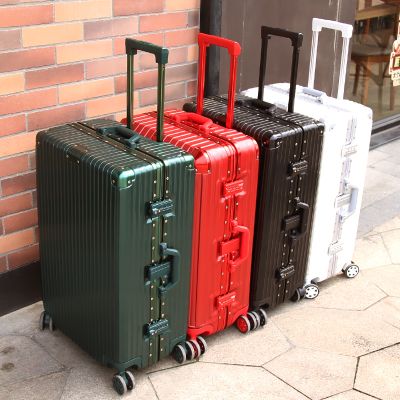 网红铝框拉杆箱20旅行箱24行李箱28直角密码箱复古万向轮26寸男女