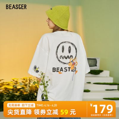 Beaster小恶魔鬼脸短袖明星同款潮牌宽松情侣T恤夏男短袖T恤国潮