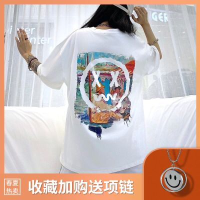 UNDAUNTED小恶魔笑脸潮牌短袖情侣装T恤男女嘻哈宽松纯棉国潮半袖
