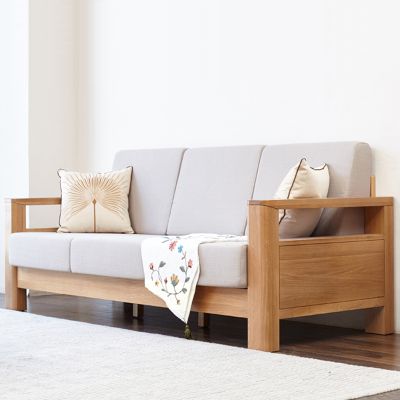 实木沙发北欧橡木沙发组合单人三人位木质现代简约小户型客厅家具